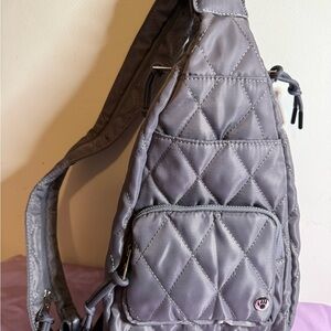 BearPaw Quilted Gray Crossbody Bag
